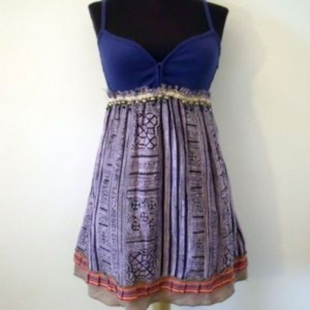 NWOT Free People Burlap Tribal Print Dress sz 2